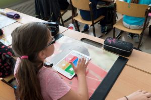 Symbolbild: Schüler*in mit iPad; Statt Stift und Paier: Was braucht's für den digitalen Unterricht?